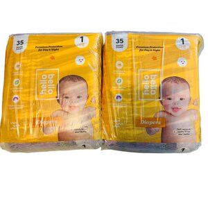 Hello Bello Diapers Size 1 (8-12 lbs) 35 count, 2 pack, premium protection